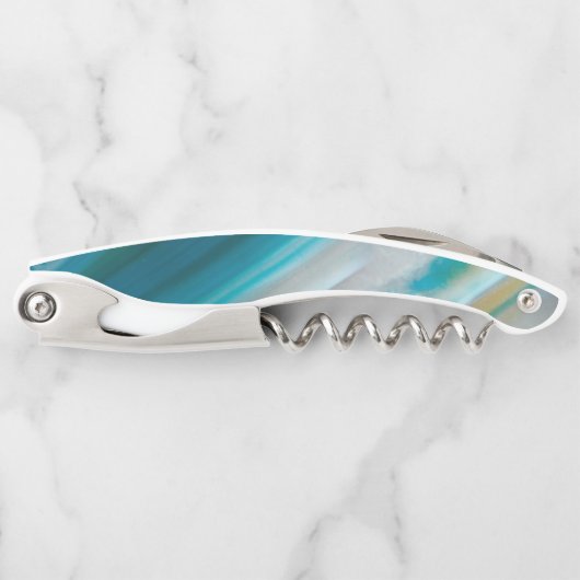 Aquamarines Blaubandmuster Kellnermesser (Vorderseite)