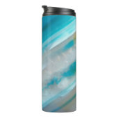 Aquamarines Blaubandmuster Thermosbecher (Nach rechts gedreht)