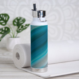 Aquamarines Blaubandmuster Trinkflasche