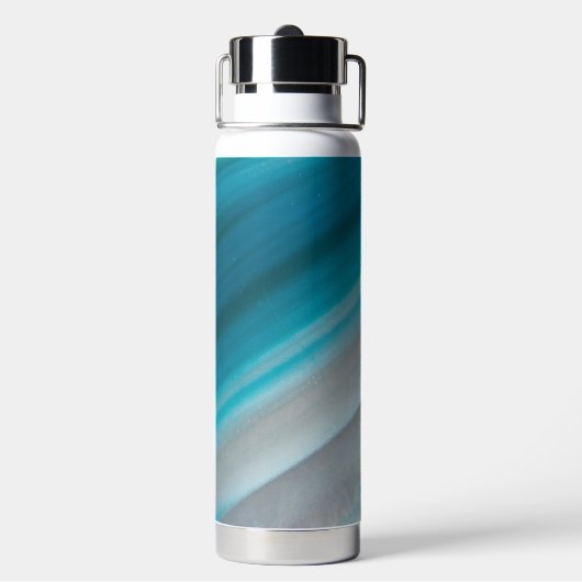 Aquamarines Blaubandmuster Trinkflasche (Hinten)