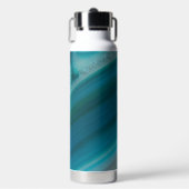 Aquamarines Blaubandmuster Trinkflasche (Vorderseite)