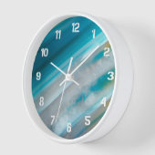 Aquamarines Blaubandmuster Wanduhr (Winkel)
