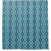 Aquamarines Blauer Boho-Ornament Duschvorhang (Vorderseite)