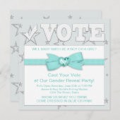 Aquamarines blauer Geschlecht offenbartes Party Einladung (Vorne/Hinten)