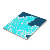 Aquamarines Blaues Abstraktes Meer Künstlerische M Fliese (Seite)