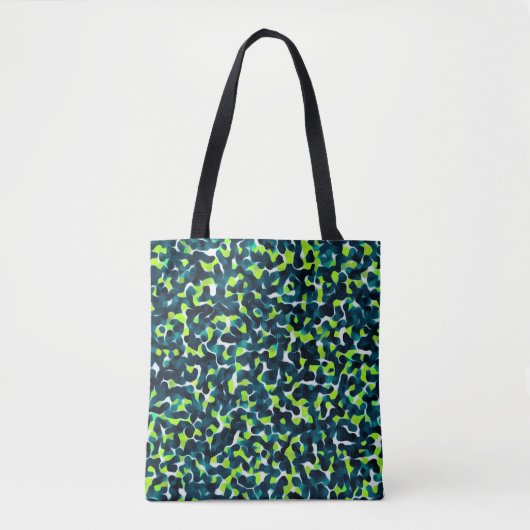Aquamarines blaues Abstraktes Muster Tasche (Vorderseite)