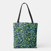 Aquamarines blaues Abstraktes Muster Tasche (Rückseite)