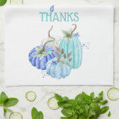 Aquamarines blaues Aqua Taupe Pumpkin Herbst Geschirrtuch (Gefaltet)