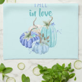 Aquamarines blaues Aqua Taupe Pumpkin Herbst Geschirrtuch (Gefaltet)