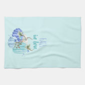 Aquamarines blaues Aqua Taupe Pumpkin Herbst Geschirrtuch (Horizontal)