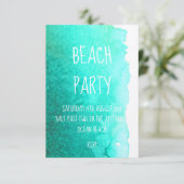 Aquamarines blaues Aquarell Modernes Party Einladung (Stehend Vorderseite)
