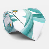 Aquamarines blaues Aquarellblatt Sommermuster Krawatte (Gerollt)