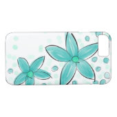 Aquamarines blaues Aquarellmuster Case-Mate iPhone Hülle (Rückseite (Horizontal))