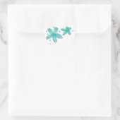 Aquamarines blaues Aquarellmuster Herz-Aufkleber (Tasche)