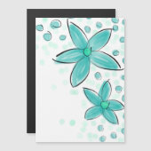 Aquamarines blaues Aquarellmuster Magnetkarte (Vorne/Hinten)