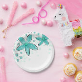 Aquamarines blaues Aquarellmuster Pappteller (Party)