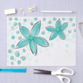 Aquamarines blaues Aquarellmuster Seidenpapier (Handwerk)