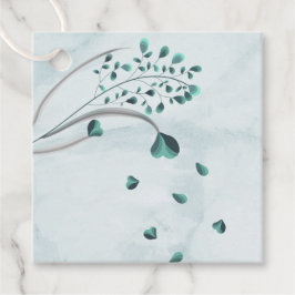 aquamarines blaues Blattfutter Geschenkanhänger