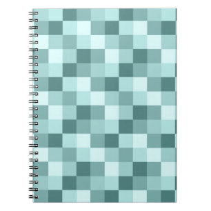 Aquamarines blaues einfarbiges Checkered Muster Notizblock