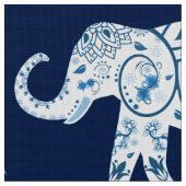 Aquamarines blaues Elefant-Gewebe Stoff (Nahaufnahme)