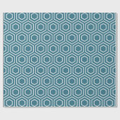 Aquamarines blaues geometrisches geschenkpapier (Flach)
