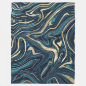 Aquamarines blaues Gold-Marmor #1 Fleecedecke (Vorderseite)