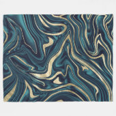 Aquamarines blaues Gold-Marmor #1 Fleecedecke (Vorderseite (Horizontal))