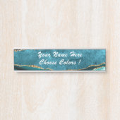 Aquamarines blaues Gold Türkisfarben Schild für de (Vorderseite )