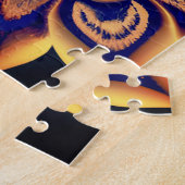 Aquamarines blaues goldblütenfarbenes Mandala Puzzle (Seite)