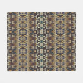 Aquamarines blaues graues Tan Taupe Brown Tribal A Fleecedecke (Vorderseite (Horizontal))