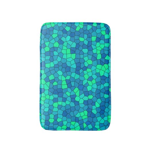 Aquamarines blaues, grün-zyanfarbenes Glasmuster Badematte (Vorderseite Vertikal)