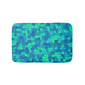 Aquamarines blaues, grün-zyanfarbenes Glasmuster Badematte (Vorderseite)