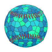 Aquamarines blaues, grün-zyanfarbenes Glasmuster Baseball (Rückseite)