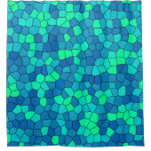 Aquamarines blaues, grün-zyanfarbenes Glasmuster Duschvorhang (Vorderseite)