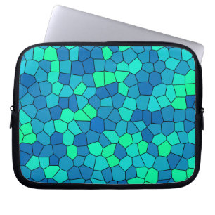 Aquamarines blaues, grün-zyanfarbenes Glasmuster Laptopschutzhülle