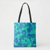 Aquamarines blaues, grün-zyanfarbenes Glasmuster Tasche (Vorderseite)