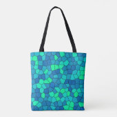 Aquamarines blaues, grün-zyanfarbenes Glasmuster Tasche (Rückseite)