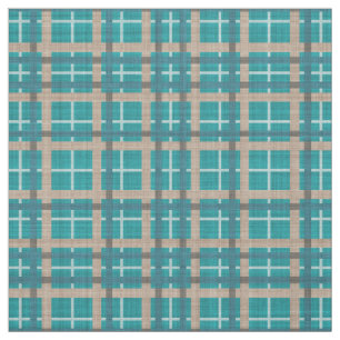 Aquamarines Blaues grünes Taupe-Brauner Tartan-Qu Stoff