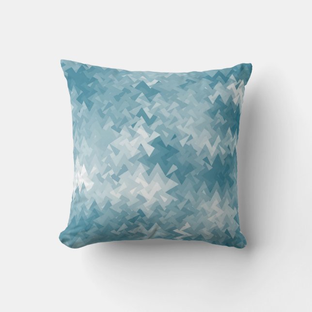 Aquamarines blaues Kristallmuster Kissen (Vorderseite)