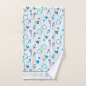 Aquamarines blaues Küstenmeer-Leben Weißholz Badhandtuch Set (Handtuch)