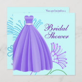 Aquamarines Blaues Lavendel Lila Brautparty Einladung (Vorne/Hinten)