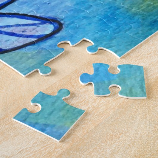 Aquamarines blaues Libelle Wings Water Puzzle (Seite)