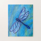 Aquamarines blaues Libelle Wings Water Puzzle (Vertikal)