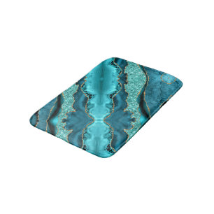 Aquamarines blaues Marmor Türkis Bath Mat Geschenk Badematte