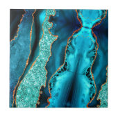 Aquamarines blaues Marmor Türkis Keramik Tile Fliese (Vorderseite)