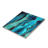 Aquamarines blaues Marmor Türkis Keramik Tile Fliese (Seite)