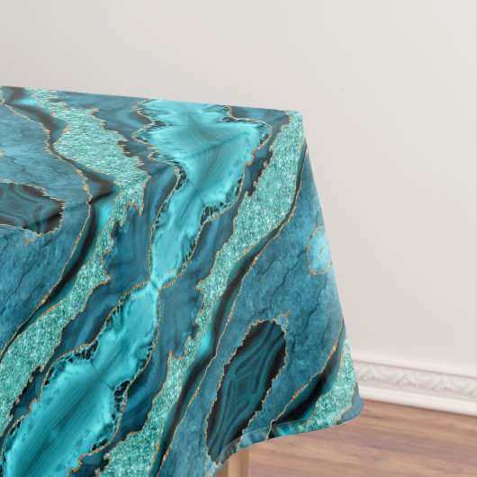 Aquamarines blaues Marmortablett Tischdecke (Beispiel)