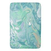 Aquamarines blaues Marmorwasser Kunst Badematte (Vorderseite Vertikal)