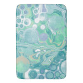 Aquamarines blaues Marmorwasser Kunst Badematte (Vorderseite Vertikal)