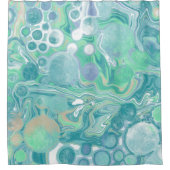 Aquamarines blaues Marmorwasser Kunst Duschvorhang (Vorderseite)